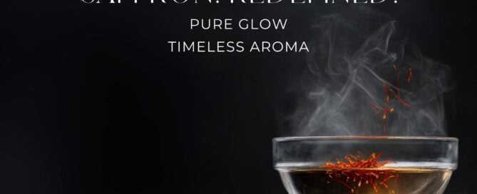 Vibrant all-red premium saffron threads in a clear glass bowl, showcasing the luxurious spice known for its pure glow and timeless aroma, ideal for gourmet culinary uses.